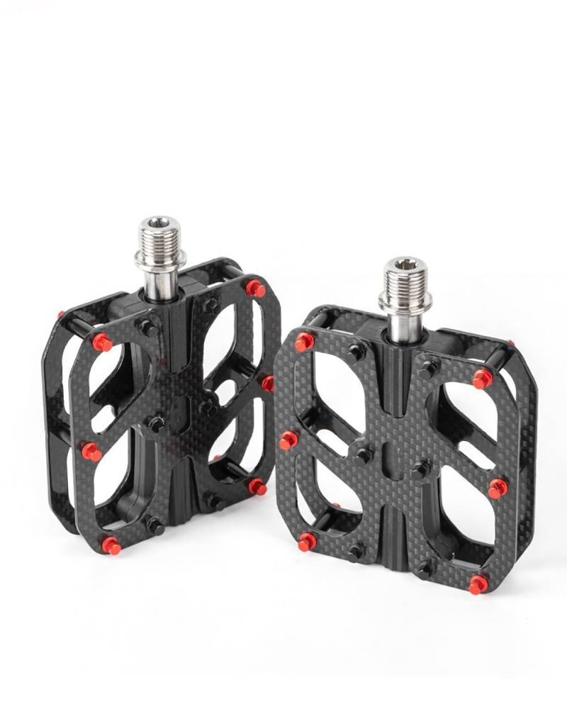 Fahrradpedale PROMEND Pedale Carbonfaser-Pedale 3-Lager Leichtgewicht Titanschaft M408C Ultraleichte Fahrradpedale Abgedichtete Lager(R409C Black) von SSUYGF