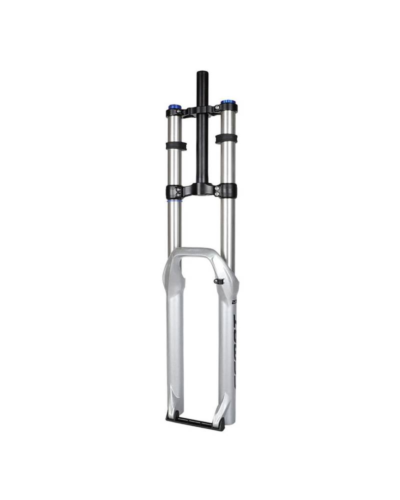 Federgabel Geeignet Für Mountainbikes 26 27,5 29 Zoll Aluminiumlegierung Silber Doppelschulter Stoßdämpfende Luftdruck-Vorderradgabel StoßDäMpfer An Der Vorderradgabel(26 inches) von SSUYGF