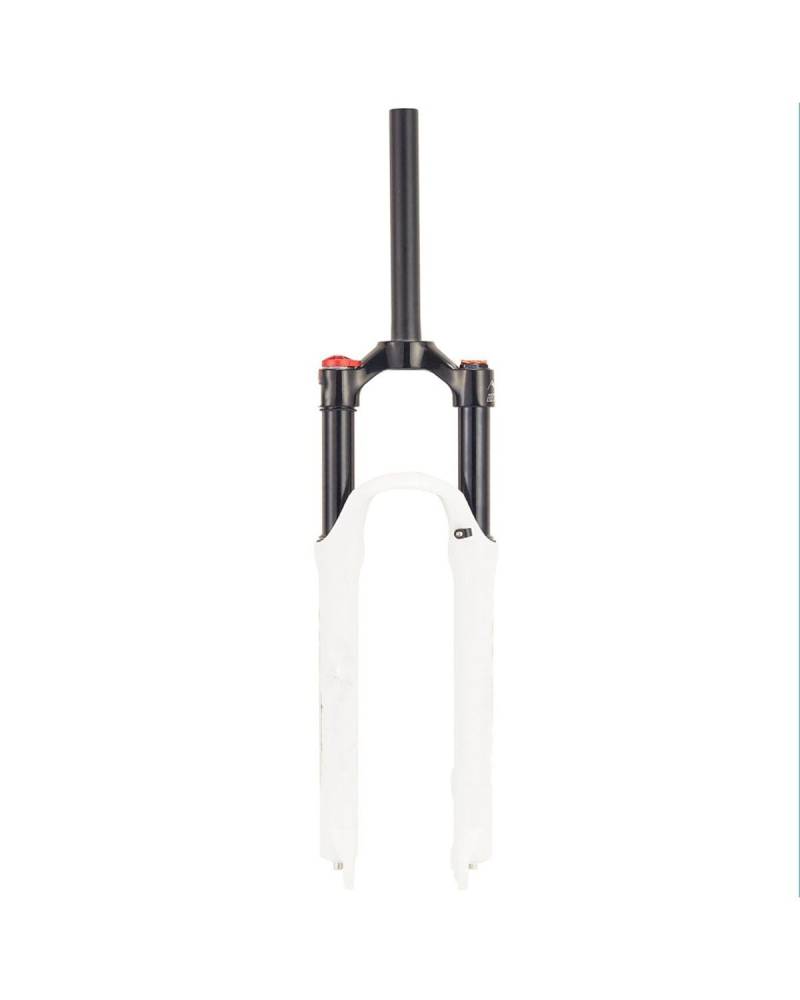 Federgabel Geeignet Für Mountainbikes Aluminiumlegierung Schulterkontrollschloss Stoßdämpfende Luftdruck-Vordergabel StoßDäMpfer An Der Vorderradgabel(White,27.5 inches) von SSUYGF