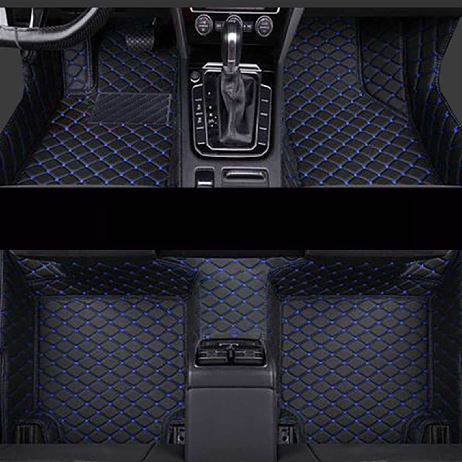 Autoteppich Auto-Fußpolster Für VW Für Sharan 7 Sitze 2012 2013 2014 2015 2016 2017 2018 2019 Auto-Fußmatten Fußmatten (Farbe : Black-Blue) von STACUU