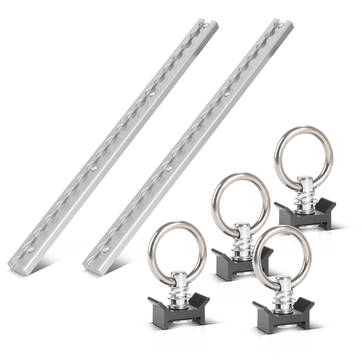 STAHLWERK Zurrschienen 2er Set mit Zurrösen 50 cm Airlineschienen aus Aluminium mit integrierten Bohrlöchern zur Ladungssicherung beim Transport von STAHLWERK