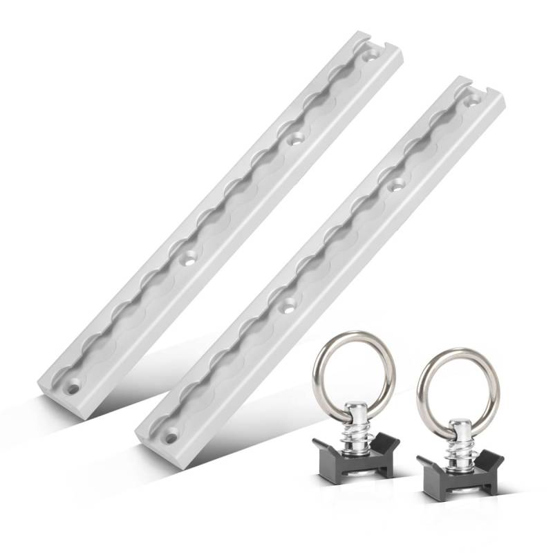 STAHLWERK Zurrschienen Set LRS-30 ST mit Zurrösen 30 cm Airlineschiene aus Aluminium mit integrierten Bohrlöchern zur Ladungssicherung beim Transport von STAHLWERK