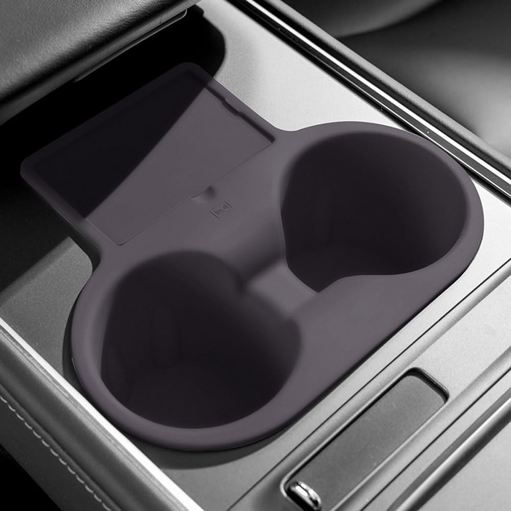 Für Tesla Model 3 (2021–2023) (nicht passend für Modell 3 Highland 2024 Modell Y (2020–2024) Kieselgel-Getränkehalter-Clip, Wasserbecherschlitz, Schlüssel, Karte, Pad, Mattenzubehör (Tinte) von STAMOO