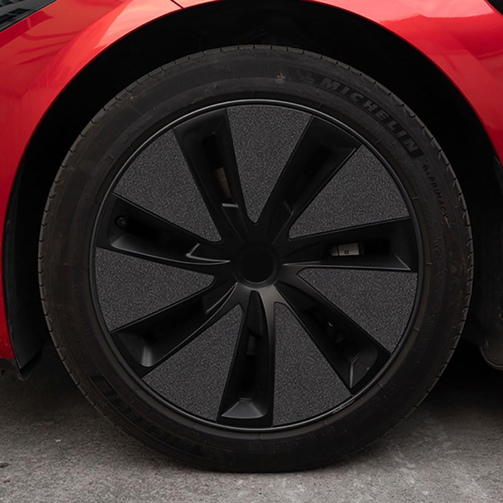 Für Tesla Model 3 Highland 2023+ 2024 Auto 18 Zoll Radnabendeckel Abdeckung Wasserdicht Felgen Aufkleber Kratzschutz Aufkleber (Sternenhimmel Aufkleber) von STAMOO