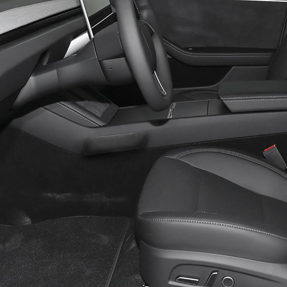 Für Tesla New Model 3 Highland 2024 Knie-, Bein-, Ellenbogen-, Mikrofaser-Leder-Kissen, kompatibel mit Auto-Mittelkonsole, Oberschenkelstütze, Schutz, 1 Stück (Wildleder-Hauptfahrer) von STAMOO