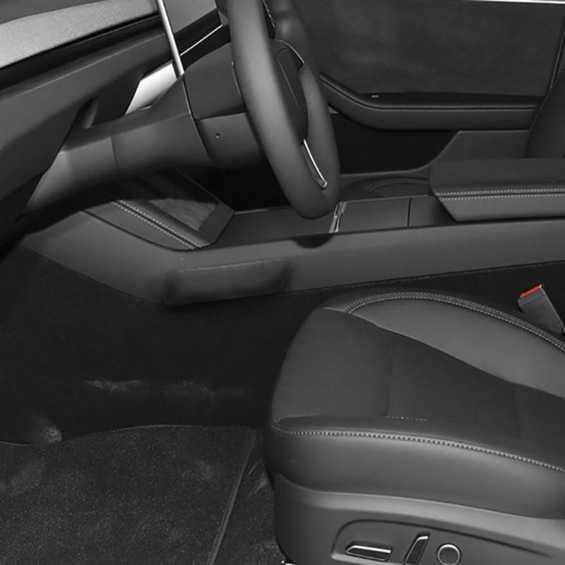 Für Tesla New Model 3 Highland 2024 Knie-, Bein-, Ellenbogen-, Mikrofaser-Leder-Kissen, kompatibel mit Auto-Mittelkonsole, Oberschenkelstütze, Schutz, 1 Stück (Wildleder-Hauptfahrer) von STAMOO