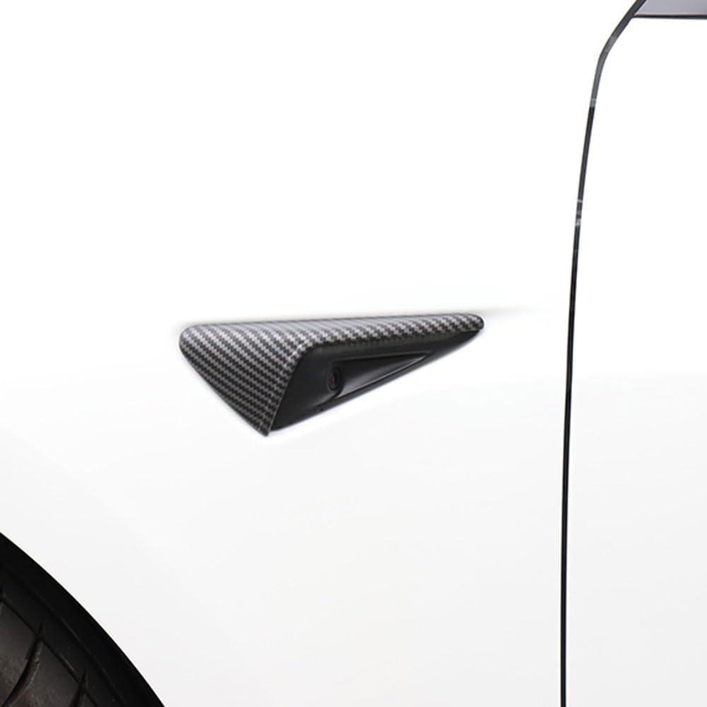 HW 3.0 ABS-Blinker-Seitenkamera-Schutzabdeckung für Tesla Model 3 (2016–2022), Modell Y (2020–2022), Modell S X (2012–2020), Karbonfaser-Muster, Seitenkamera-Schutzverkleidung (matte Kohlefaser-Patten von STAMOO