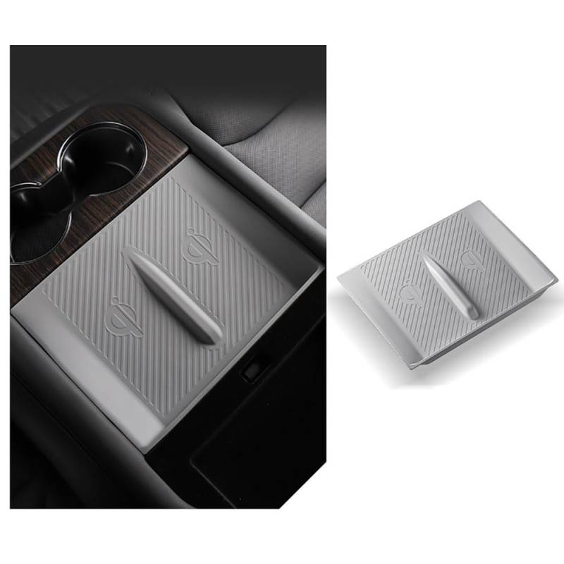Mittelkonsole für Tesla Model S Model X 2022 2023 2024 2025 Mittelkonsole Organizer Tray Matte Zentrale Steuerung untere hintere Armlehne Aufbewahrungsbox Pad Auto Fahrzeugmatte (Modell S Armlehne Box von STAMOO