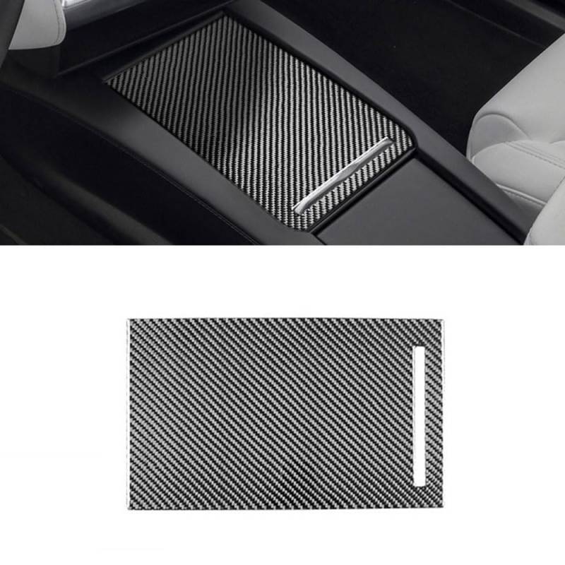 STAMOO Aufbewahrungsbox für Tesla Model X S 2014–2020, Karbonfaser, Konsole, Abdeckung, Zierfolie von STAMOO