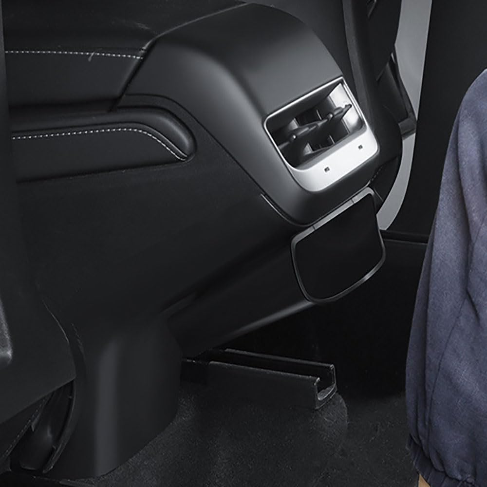 STAMOO Für 2017–2024 Tesla Model 3 / Y (passend für neues Modell 3 Highland 2024) AC Vent Lower Anti-Schmutz-Panel Hintere Klimaanlage Entlüftungsauslass Anti-Kick Trim Abdeckung mit Aufbewahrungsbox von STAMOO