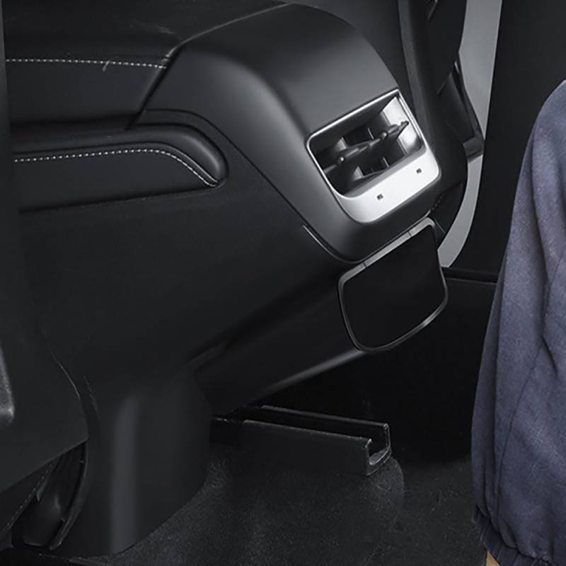 STAMOO Für 2017–2024 Tesla Model 3 / Y (passend für neues Modell 3 Highland 2024) AC Vent Lower Anti-Schmutz-Panel Hintere Klimaanlage Entlüftungsauslass Anti-Kick Trim Abdeckung mit Aufbewahrungsbox von STAMOO