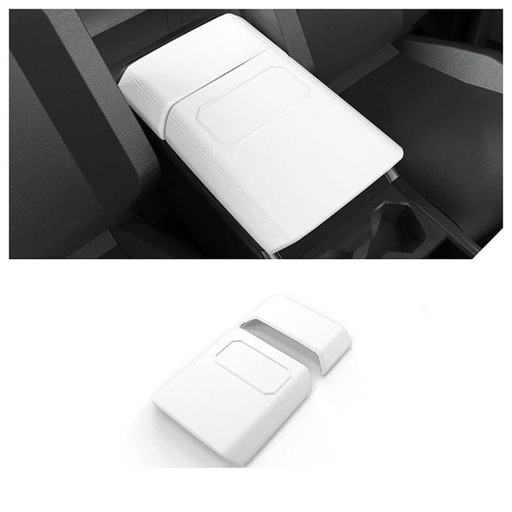 STAMOO Für Tesla Cybertruck 2024 2025 Mittelkonsole Armlehnenbezug TPE Kratzfestigkeit Armlehnenschutz (Weiß) von STAMOO