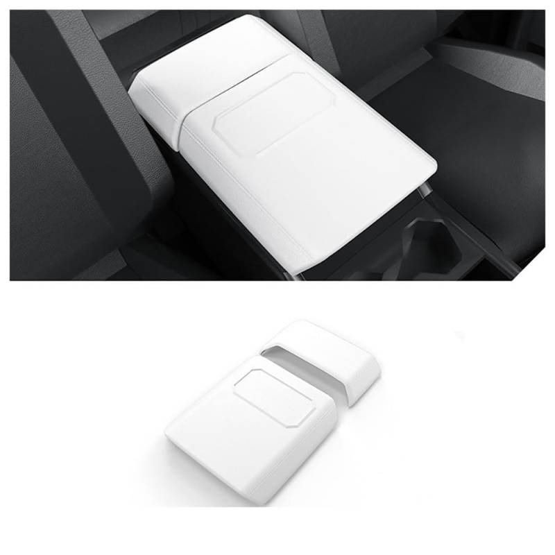 STAMOO Für Tesla Cybertruck 2024 2025 Mittelkonsole Armlehnenbezug TPE Kratzfestigkeit Armlehnenschutz (Weiß) von STAMOO