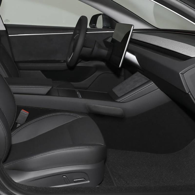STAMOO Für Tesla Highland 2024 Knie-, Bein-, Ellenbogen-, Mikrofaser-Leder-Kissen, kompatibel mit Auto-Mittelkonsole, Oberschenkelstütze, Schutz, 1 Stück (Wildleder-Co-Pilot) von STAMOO