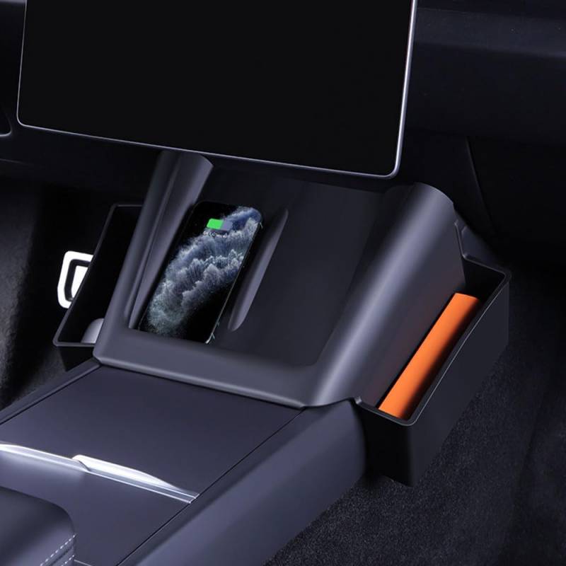 STAMOO Für Tesla Model 3 Highland 2024 Zentralsteuerung Silikon-Pad Wireless Charging Armlehne Box Matte Konsole Storage Organizer Tray von STAMOO
