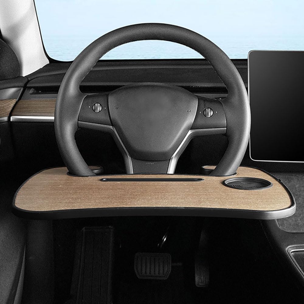 STAMOO Holzmaserung Lenkradablage Tisch für Tesla Model 3 Y Auto Laptop Computer Schreibtisch Halterung Ständer Arbeitsbrett Esstisch Halter STAMOO Holzmaserung Lenkradablage Tisch für Tesla Model 3 Y Auto Laptop Computer Schreibtisch Halterung Ständer Arbeitsbrett Esstisch Halter von STAMOO