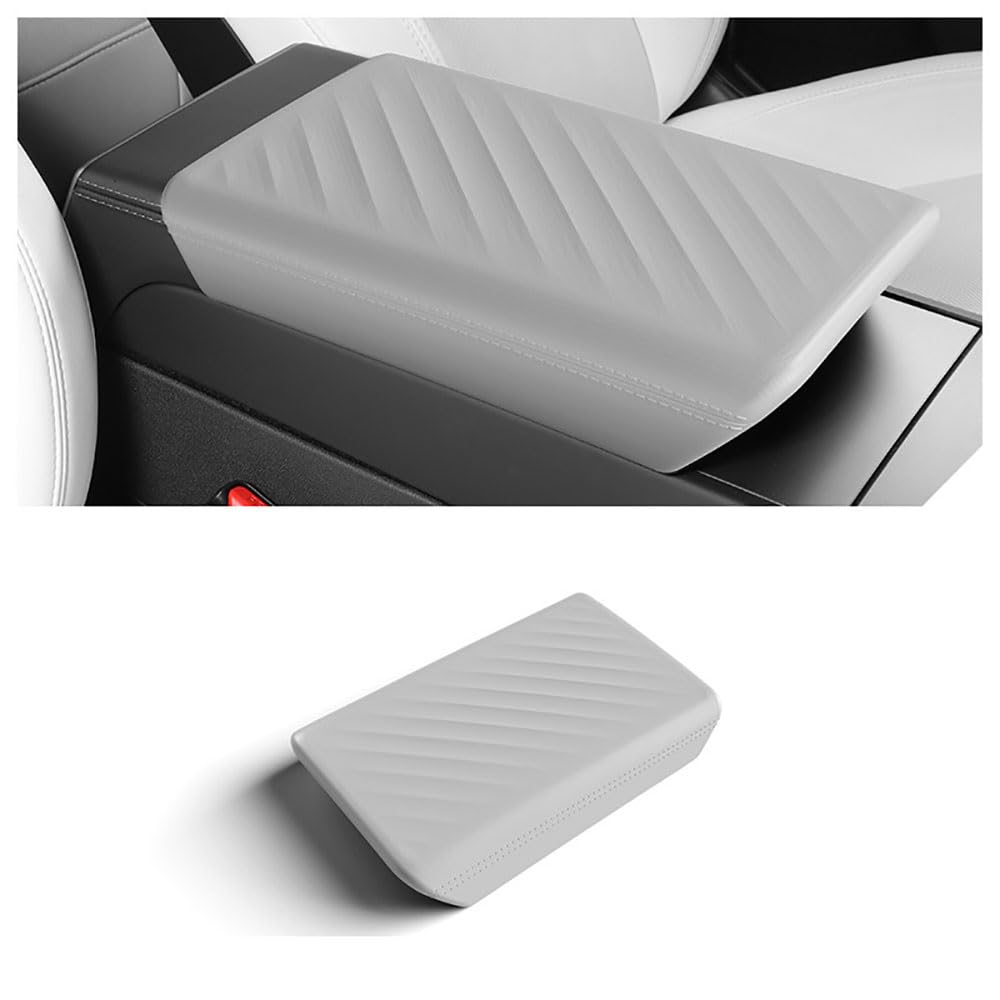 STAMOO TPE Soft Case Auto Mittelkonsole Armlehne Deckel für Tesla Model 3 Highland 2024 2025 Auto Mittelarmlehne Box Pad Abdeckung (Grau) von STAMOO