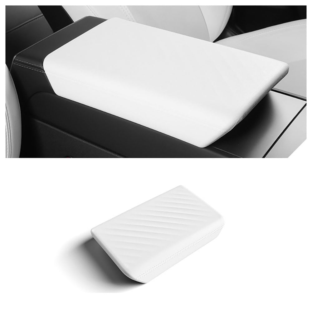 STAMOO TPE Soft Case Auto Mittelkonsole Armlehne Deckel für Tesla Model 3 Highland 2024 2025 Auto Mittelarmlehne Box Pad Abdeckung (weiß) von STAMOO