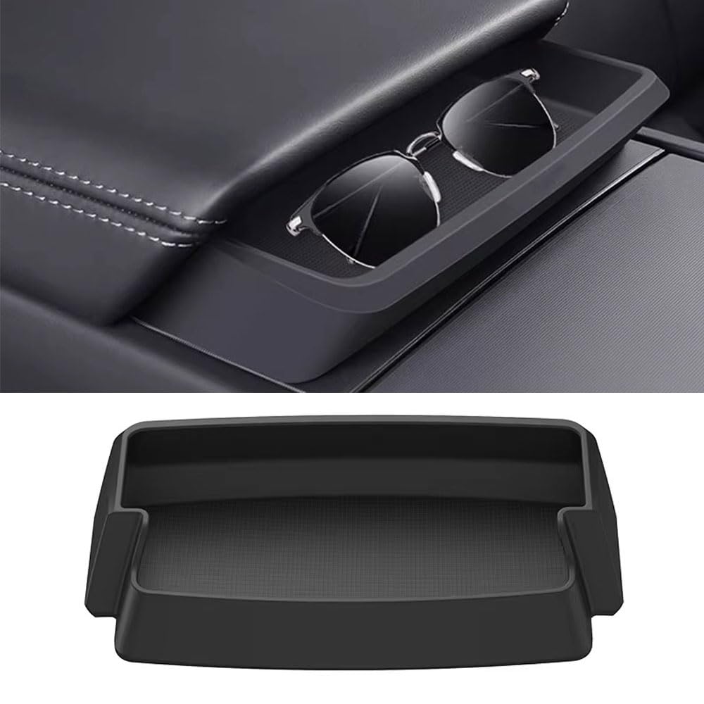 STAMOO Zentrale Armlehne Box Brillentasche für Tesla (2016-2024) Modell 3 Highland Model Y (2020-2024) Auto Glaskoffer Aufbewahrung Sarg Autoteile (für neues Modell 3 Highland 2024) von STAMOO