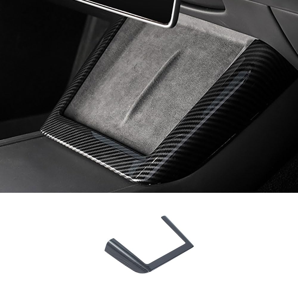 STAMOO für Tesla neues Modell 3 Highland 2024 Zentrum Controller drahtlose Lade dekorative Rahmen Kohlefaser Muster ABS inneren Schutz Zubehör (glänzend Kohlefaser) von STAMOO