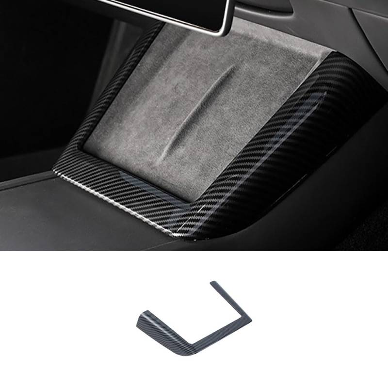 STAMOO für Tesla neues Modell 3 Highland 2024 Zentrum Controller drahtlose Lade dekorative Rahmen Kohlefaser Muster ABS inneren Schutz Zubehör (glänzend Kohlefaser) von STAMOO