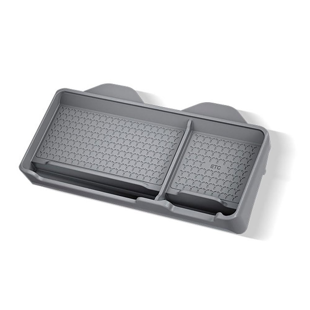 Silikon-Mittelkonsolen-Organizer hinter dem Bildschirm, Aufbewahrungsbox für Tesla Model 3 Y Armaturenbrett, verstecktes Tablett, Sonnenbrillenhalter (grau) von STAMOO