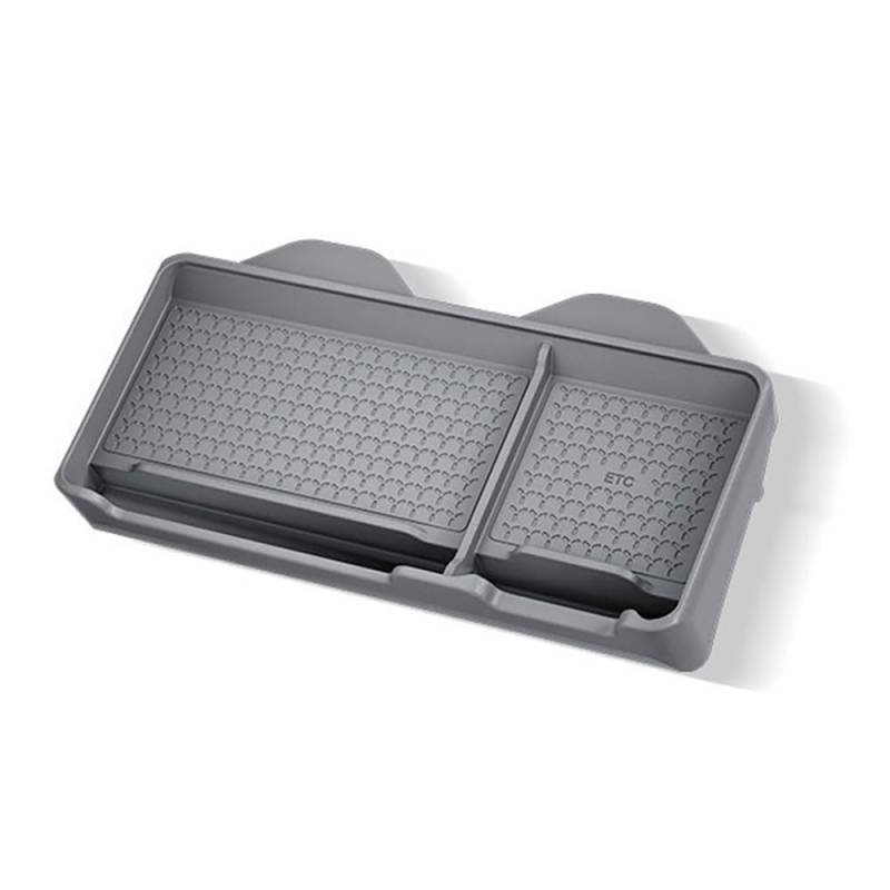 Silikon-Mittelkonsolen-Organizer hinter dem Bildschirm, Aufbewahrungsbox für Tesla Model 3 Y Armaturenbrett, verstecktes Tablett, Sonnenbrillenhalter (grau) von STAMOO