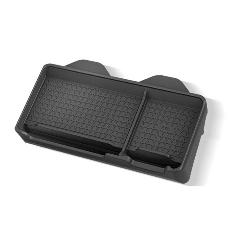 Silikon-Mittelkonsolen-Organizer hinter dem Bildschirm, Aufbewahrungsbox für Tesla Model 3 Y Armaturenbrett, verstecktes Tablett, Sonnenbrillenhalter (schwarz) von STAMOO