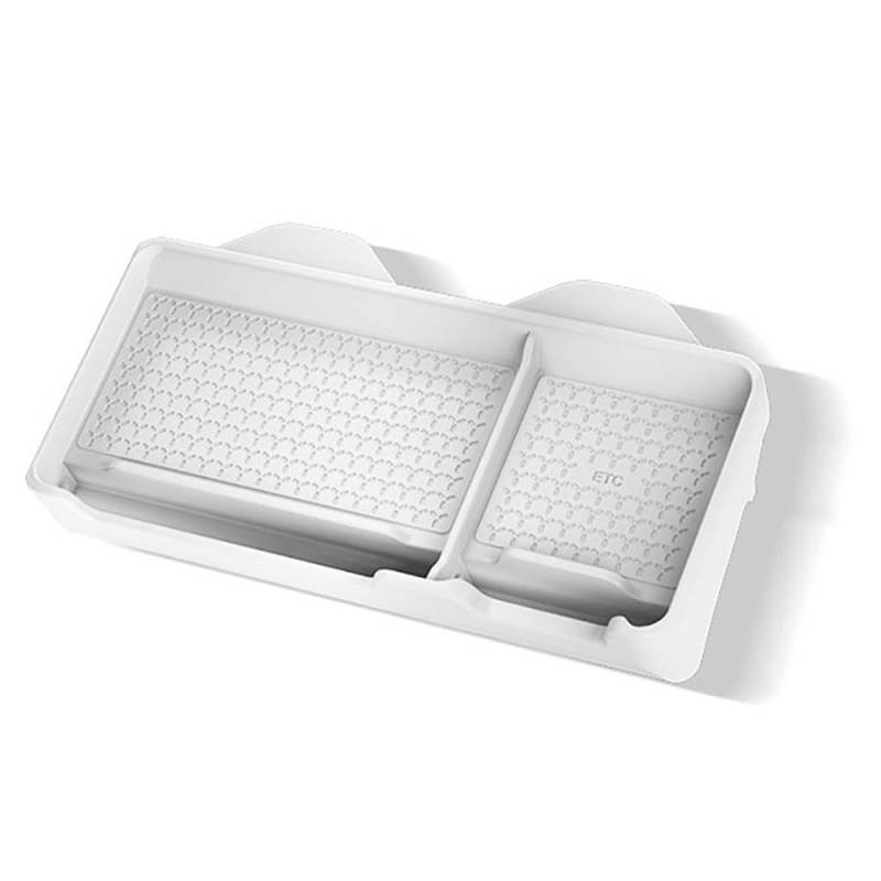 Silikon-Mittelkonsolen-Organizer hinter dem Bildschirm, Aufbewahrungsbox für Tesla Model 3 Y Armaturenbrett, verstecktes Tablett, Sonnenbrillenhalter (weiß) von STAMOO