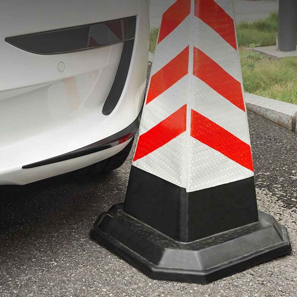 Stoßstangen-Eckenschutzleiste für Tesla Model 3 2016–2023, Anti-Kollisions-Edelstahl-Streifen, Dekoration, Aufkleber (glänzend schwarz) von STAMOO