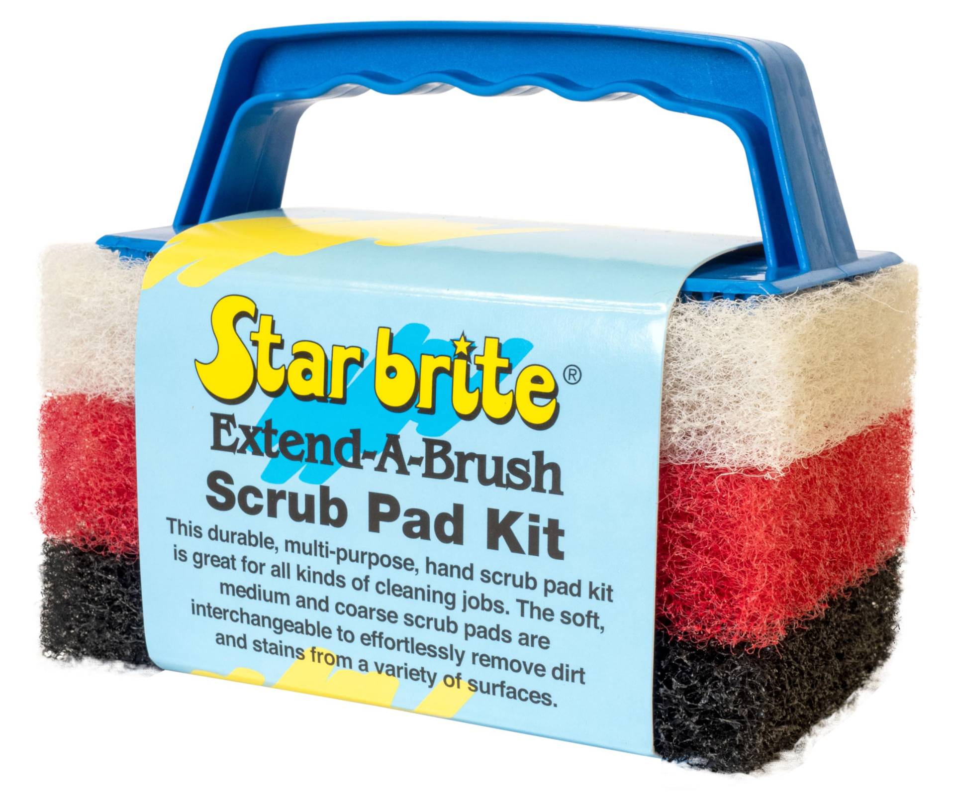 STAR BRITE Scrub Pad Kit - Griff mit 3 Unterschiedlich Strukturierten Pads von STAR BRITE
