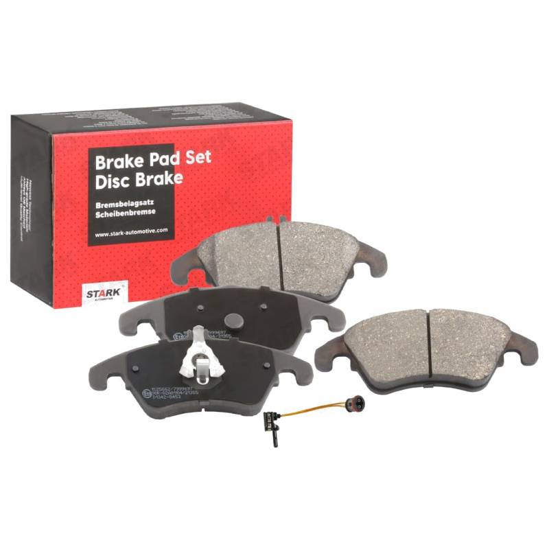 STARK Bremsbeläge Satz Bremsklötze Bremssteine Set Vorne mit Verschleißwarnkontakt | ECE-R90 SKBP-0012447 von STARK