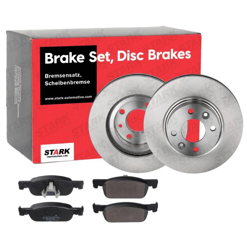 STARK SKBK-10991004 Bremsenset Vorne Belüftet 258mm - Bremsen Set mit Bremsscheiben und Bremsbeläge Satz von STARK
