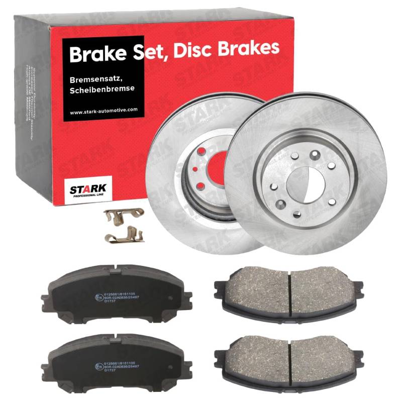 STARK SKBK-10991154 Bremsenset Vorne Belüftet 296mm - Bremsen Set mit Bremsscheiben und Bremsbeläge Satz von STARK