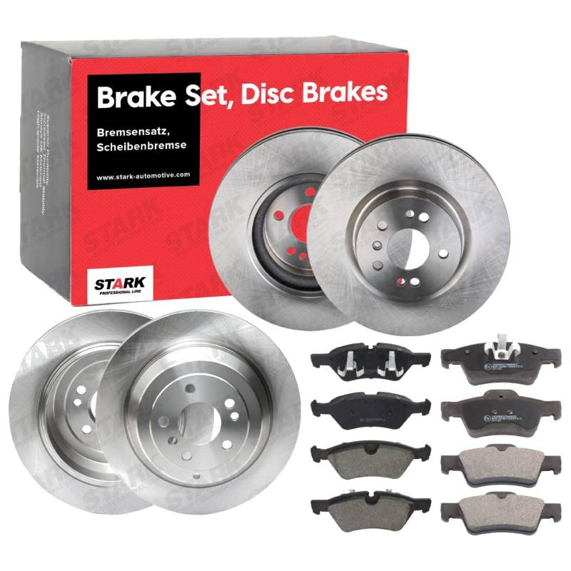 STARK SKBK-10991675 Bremsenset Vorne Hinten Belüftet, 330mm - Bremsen Set mit Bremsscheiben und Bremsbeläge Satz von STARK