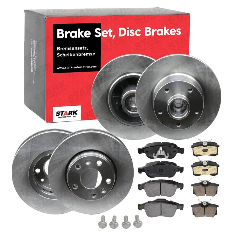 STARK SKBK-10991700 Bremsenset Vorne Hinten Belüftet, 260mm - Bremsen Set mit Bremsscheiben und Bremsbeläge Satz von STARK