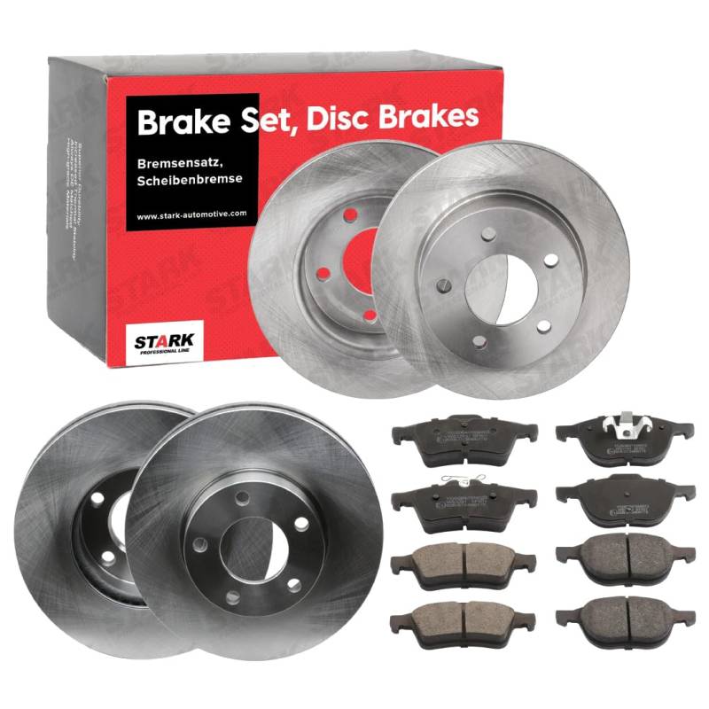 STARK SKBK-10991741 Bremsenset Vorne Hinten Belüftet, 278, 265mm - Bremsen Set mit Bremsscheiben und Bremsbeläge Satz von STARK