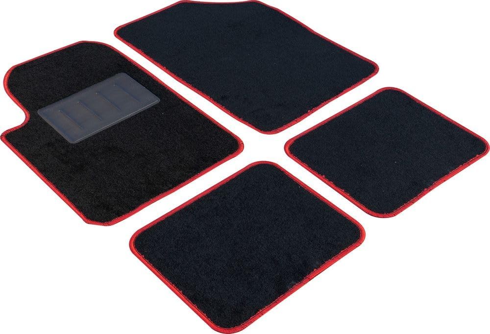 START - Autoteppich-Set Essential, 72 x 43 cm, rutschfester PVC Trittschutz, geruchlos, wasserdicht, doppellagig, recycelbar, 100 % Polypropylen, roter Rand, PVC Teppich, rot START - Autoteppich-Set Essential, 72 x 43 cm, rutschfester PVC Trittschutz, geruchlos, wasserdicht, doppellagig, recycelbar, 100 % Polypropylen, roter Rand, PVC Teppich, rot von START