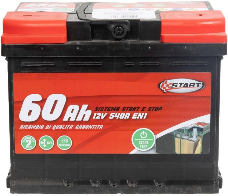 Stop&Start Autobatterie, 60 Ah, 12 V, 540 A (EN1), versiegelt, linker Pol START von START