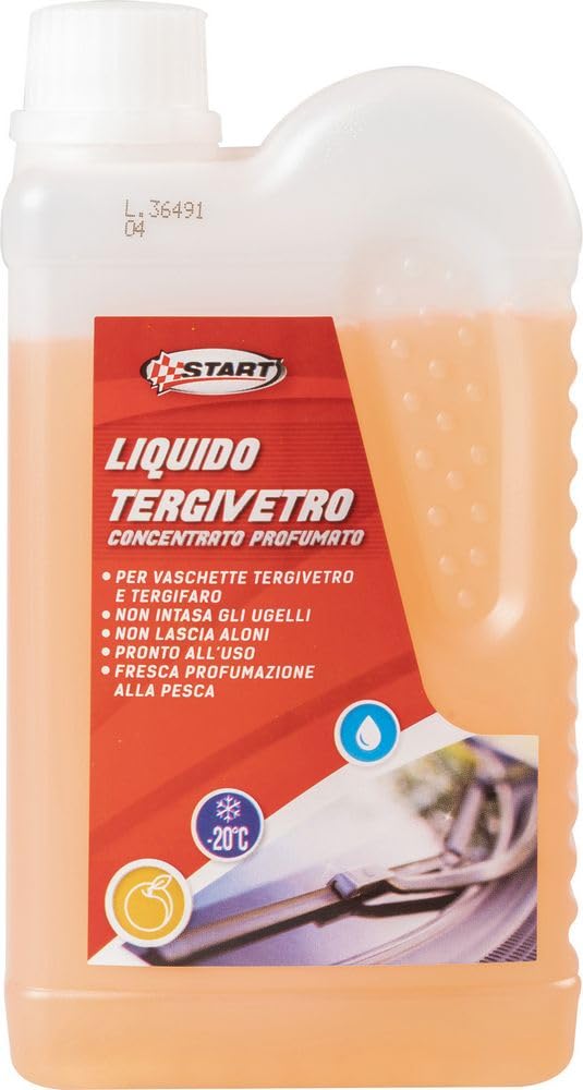 START - Flüssiger Konzentrat mit Pfirsichduft, Enteisungseffekt bis -20°, Entfernt streifenfrei Insekten, Entfettende Wirkung, Für Wischer und Abzieher, 500 ml (1er Pack) von START