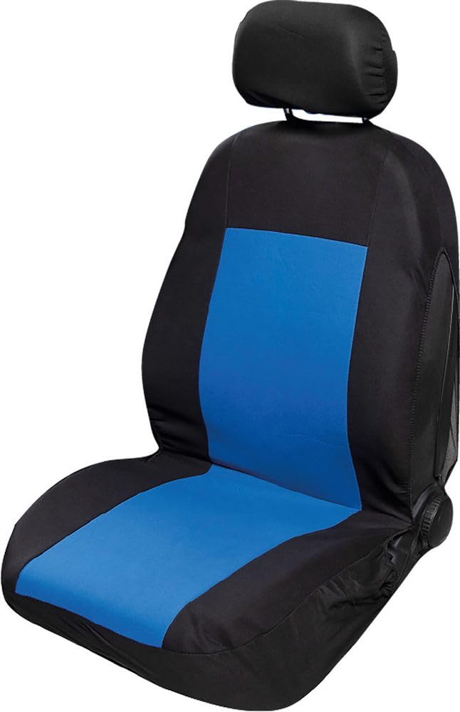 START Einzelner Sitzbezug für vorne für Auto, Stretch, Schwarz/Blau, universal, Polyester von START