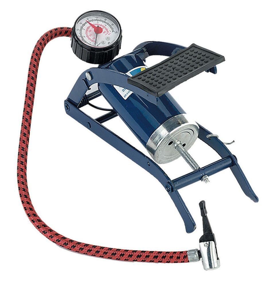 START - Fußpumpe mit Manometer, Rutschfestes Gummi-Pedal, Für Auto-Wartung und Notfälle, Verschließbar, Weiß, Gummi START - Fußpumpe mit Manometer, Rutschfestes Gummi-Pedal, Für Auto-Wartung und Notfälle, Verschließbar, Weiß, Gummi von START