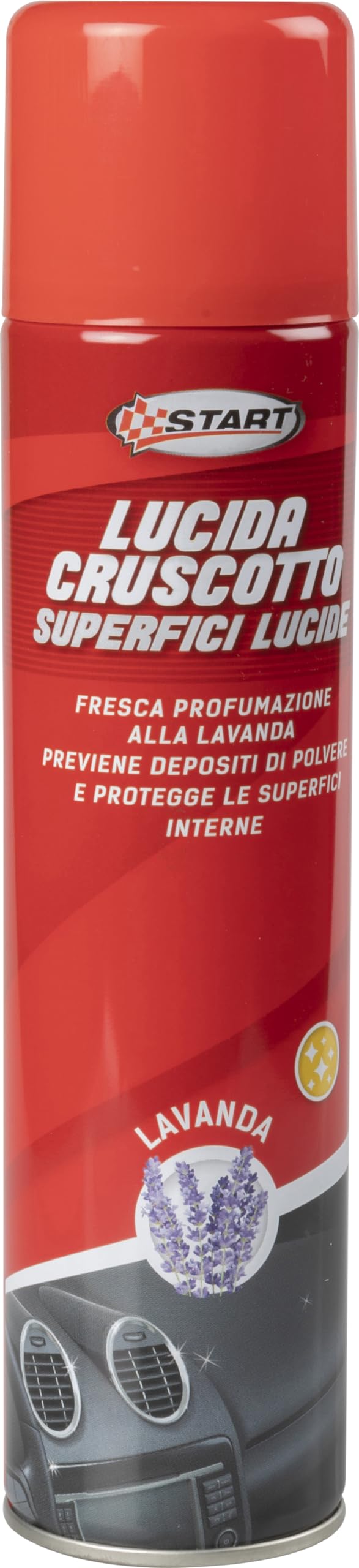 START - Glanzspray für Armaturenbrett, Lavendelduft, 400 ml, Ideal für Innenraum, Einfache Anwendung, Langanhaltender Glanz, Für Auto Innenpflege von START