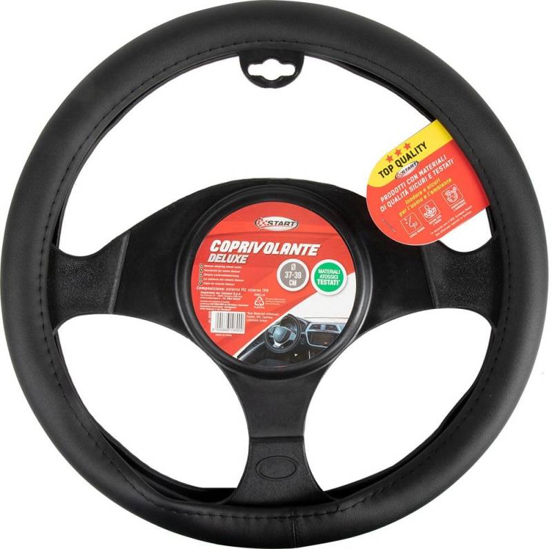 START Luxus-Autolenkradhülle, Durchmesser 37-39 cm, schwarz, Komfort, Sicherheit von START