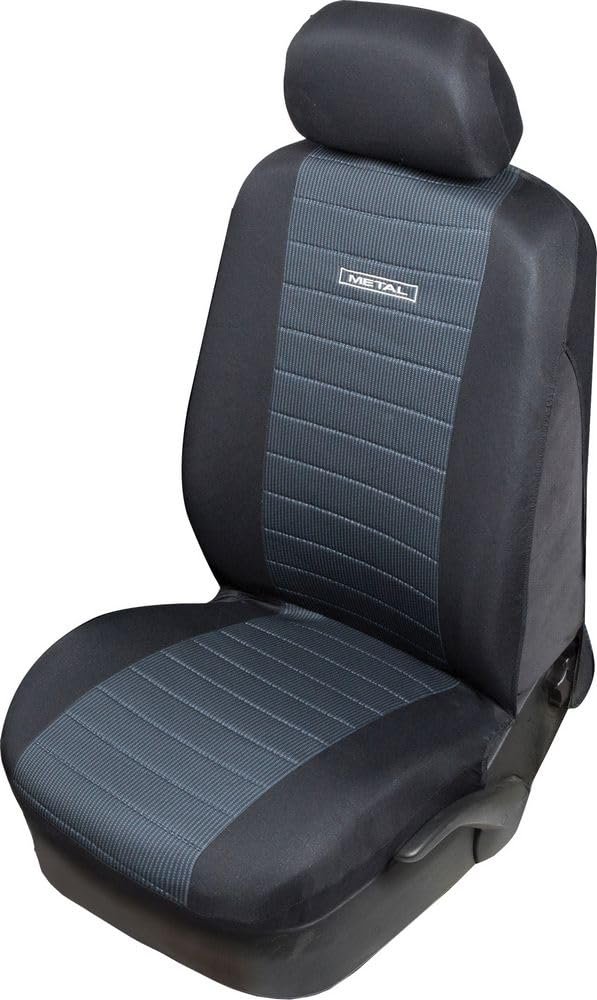 START Einfacher Vordersitzbezug aus Metall, universeller Sitzschutz aus schwarzem Polyester von START