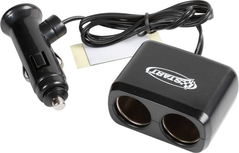 START - Zigarettenanzünder Splitter mit Kabel | 2-fach USB Ladeanschlüsse | 12V/24V kompatibel | Auto Innenraum Zubehör | Schwarz von START