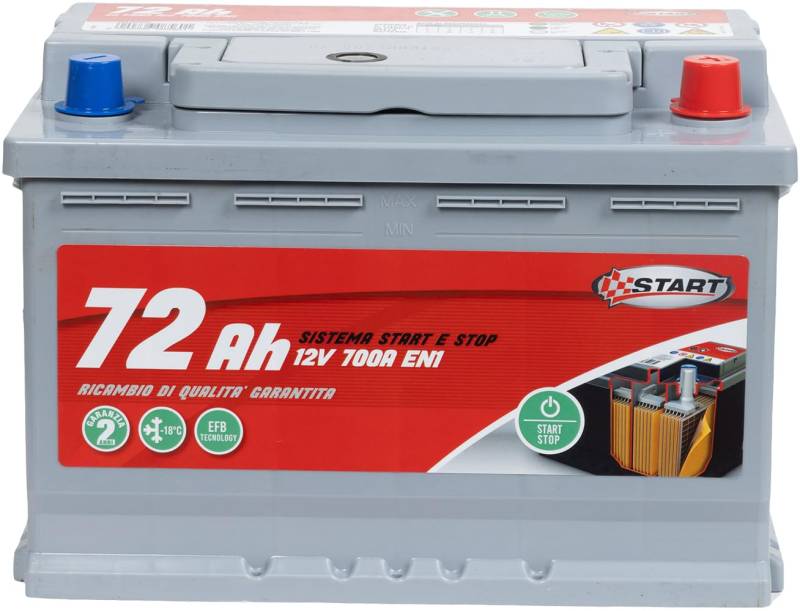 START Stop&Start Autobatterie, 72 Ah, 12 V, 700 A (EN1), versiegelt, Pluspol rechts, Kassette L3, EFB Technology von START