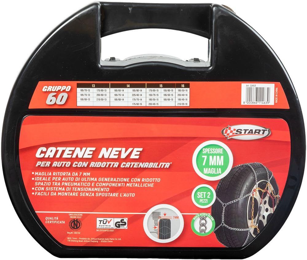 Set mit 2 Schneeketten – 7 mm – Gruppe 60 – maximale Haftung und Sicherheit mit Spannsystem Set mit 2 Schneeketten – 7 mm – Gruppe 60 – maximale Haftung und Sicherheit mit Spannsystem von START