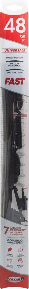 Schnelles 48 cm — 19 Zoll großes Einzelwischerblatt, für herkömmliche und gebogene Bürsten, maximale Griffigkeit und Widerstandsfähigkeit Schnelles 48 cm — 19 Zoll großes Einzelwischerblatt, für herkömmliche und gebogene Bürsten, maximale Griffigkeit und Widerstandsfähigkeit von START