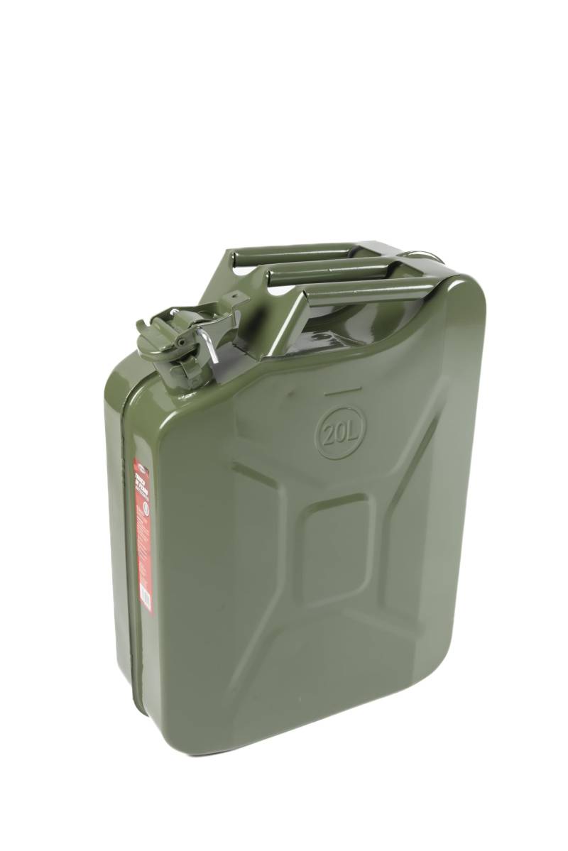 START - Eisenkanister 20 l, Kraftstoffkanister für Auto Wartung und Notfälle, Zugelassen und splitterfest, Maße: 45,5 x 35 x 15 cm, Grün, Eisen von START